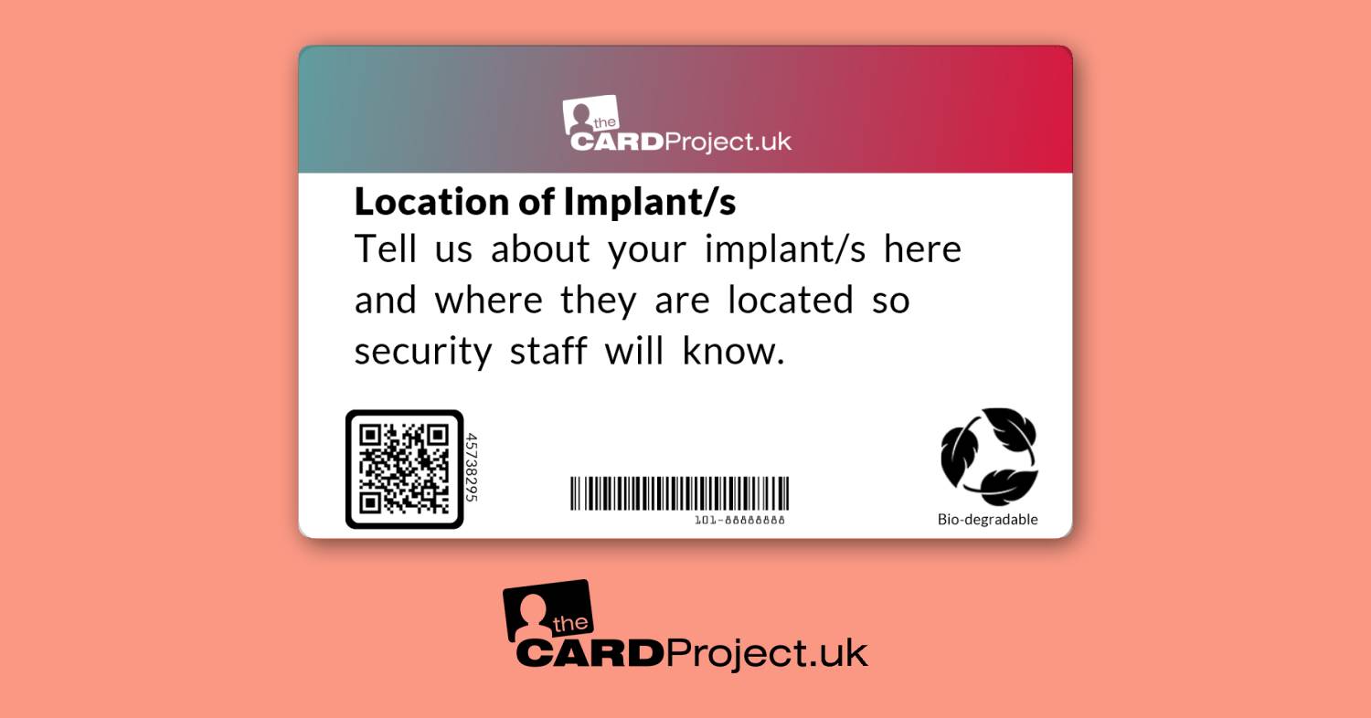 Metal Implant Photo ID Card (REAR)